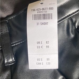 Abercrombie faux leather trousers with split front hem detail